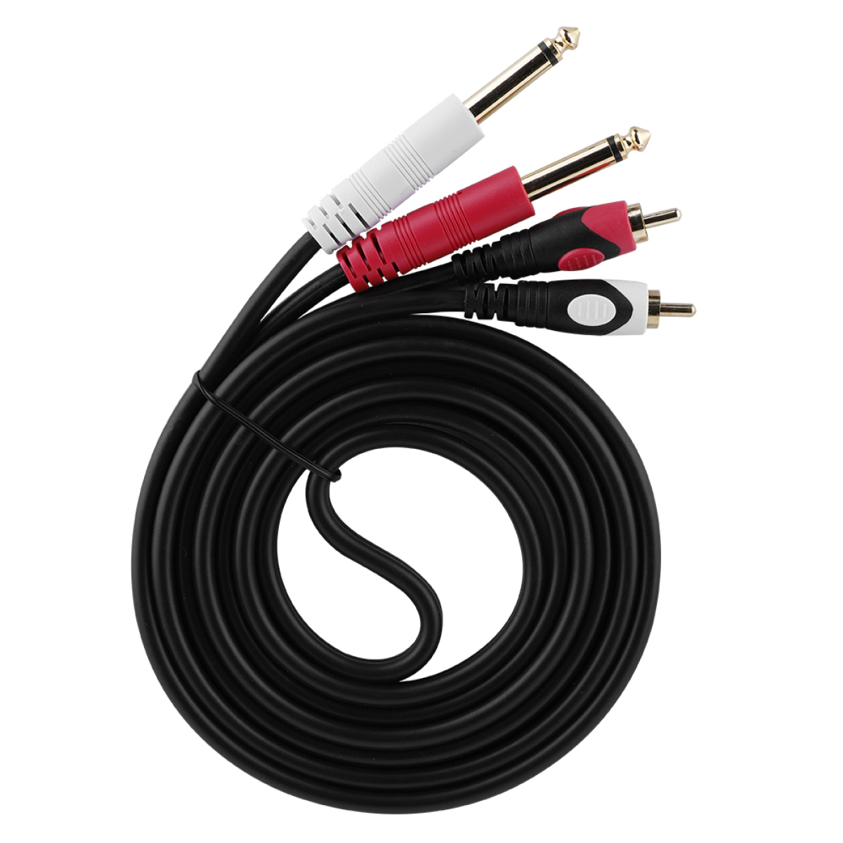 Zweifarbiges 2-teiliges 6,35-mm-auf-rca-audio-anschlusskabel Mit 6,35-mm-1/4-zoll-klinkenstecker Für Ktv (2 M)