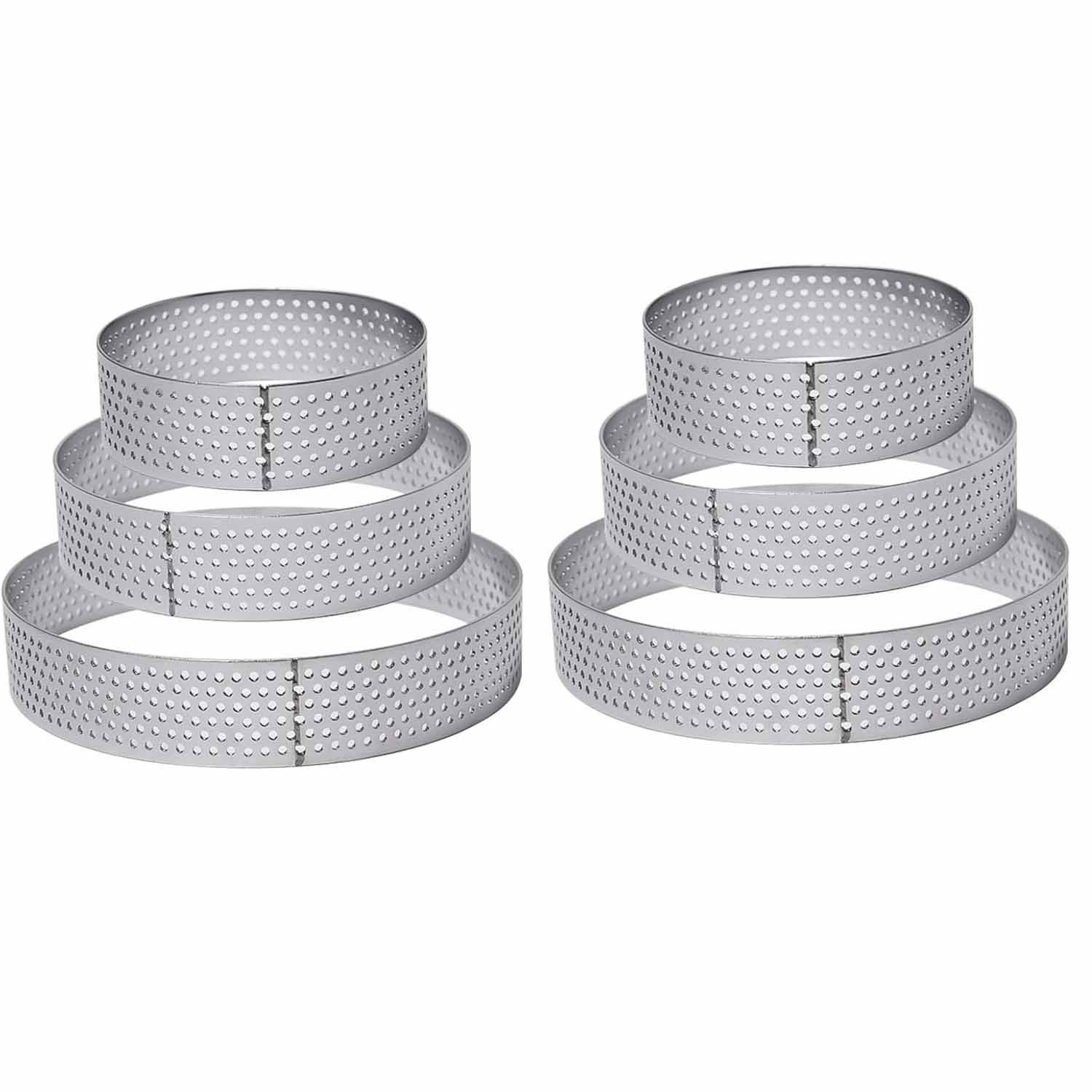 Stück Ø6/8/10cm Perforierter Tartering Edelstahl Tartering Runder Gebäckring Kuchenform Tarteform Gebäck Für Quiches, Kuchen, Mousse, Mini-pizzen