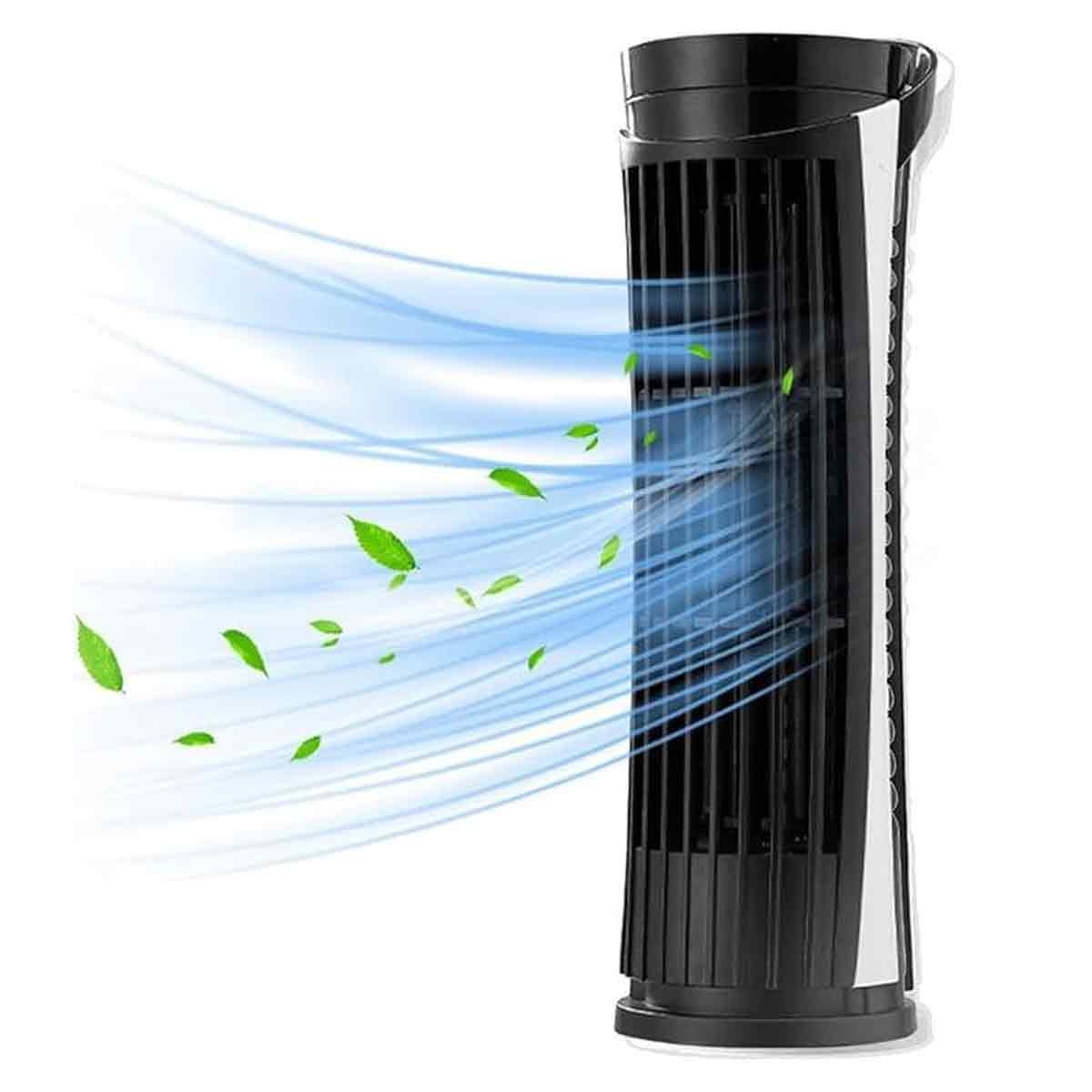 Turmventilator Für Schreibtische, Effiziente Kühlung, Blattloses Design, Abs/pc, 26 X 7,5 Cm, Ideal Für Büro/schlafzimmer/kleine Räume
