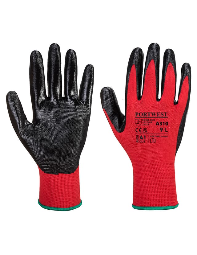 Flexo Grip Nitril beschichtete Handschuhe Rot/Schwarz 2XL - Größe 11