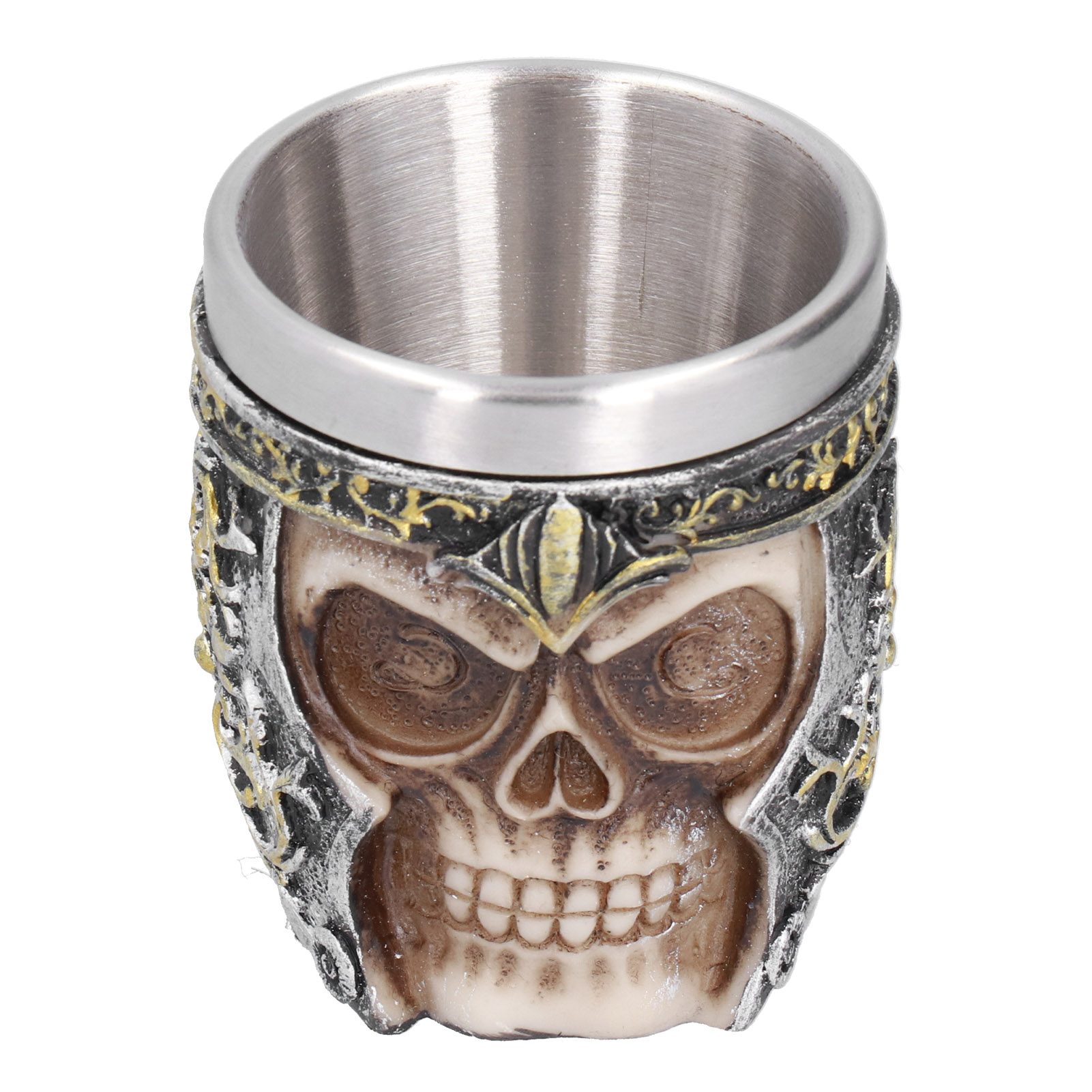 Totenkopfbecher Aus Kunstharz Mit Rostfreier Edelstahl-innenbeschichtung, Leicht Und Klein, Ideal Für Bars, Partys Usw.