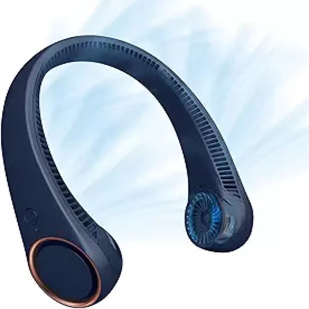 Nackenventilator: Tragbarer, Persönlicher Nackenventilator Ohne Rotorblätter – Freihändig, 3 Geschwindigkeitsstufen, 4000-mah-akku, Usb-betrieb, Tragbares Kopfhörer-design – Geschenk Für Männer Und Fr