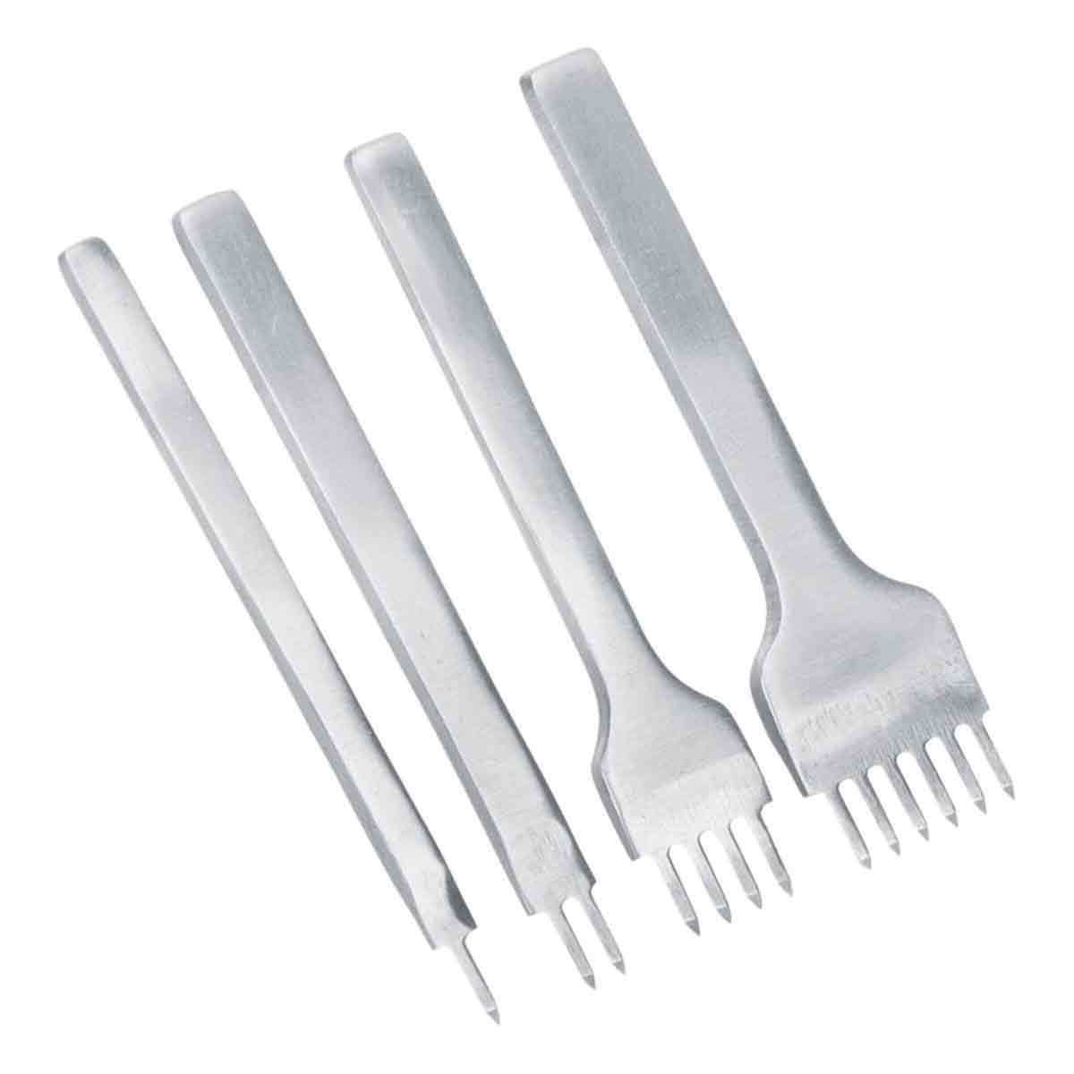 4-teiliges Lederhandwerks-werkzeugset: 3-mm-lederlocher Zum Selbermachen, Krallen-nähwerkzeug, Schere Für Lederarbeiten