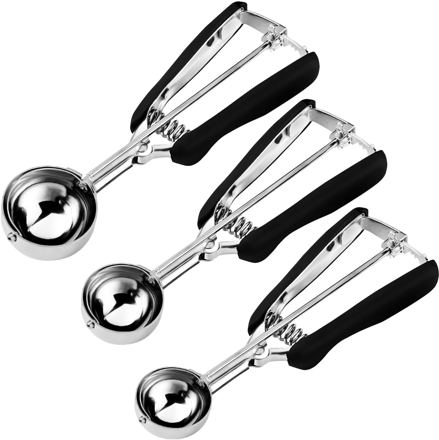 Dessertlöffel, 3,8 + 4,4 + 5,3 Cm (3-teiliges Set) – Schwarz - Dessertlöffel, 3,8 + 4,4 + 5,3 Cm (3-teiliges Set) – Schwarz