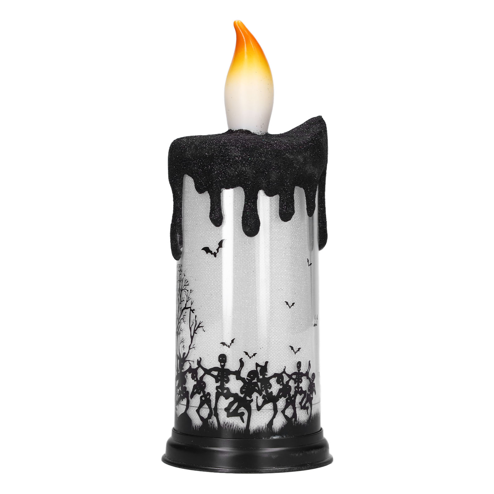 Halloween-schneekugel Mit Dekorativen Led-kerzen, Elektronische Kerzenlampe Für Partys, Tanzendes Skelett