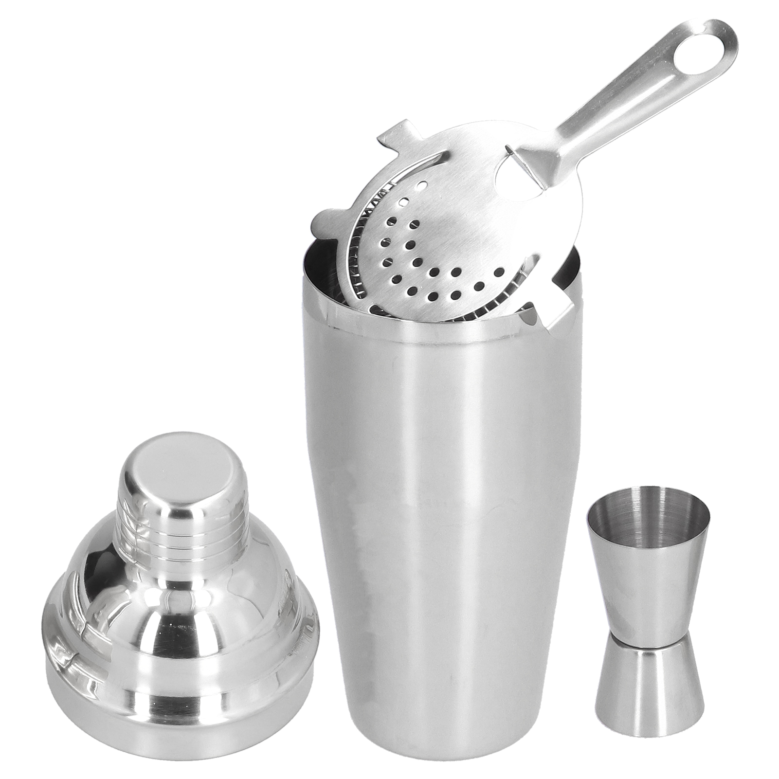 Cocktail-set, Modisches 750-ml-edelstahl-barzubehör-set Mit Sieb, Messbecher Und Shaker Für Barkeeper, Barsilver