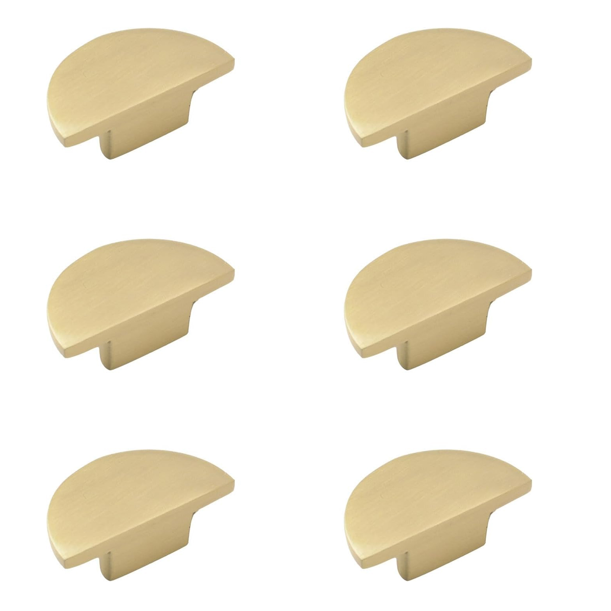 6 Moderne, Vergoldete Halbmond-schrankgriffe Aus Massivem Messing - 6 Moderne, Vergoldete Halbmond-schrankgriffe Aus Massivem Messing
