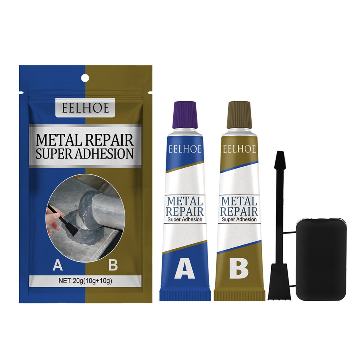 Flüssigmetall-füllstoff Für Industrielle Reparaturen, Hitzebeständiger Klebstoff, Hochleistungs-epoxidharz, Dauerhafte Metallspachtelmasse, Schnelle Aushärtung Für Metall Und Stahlguss