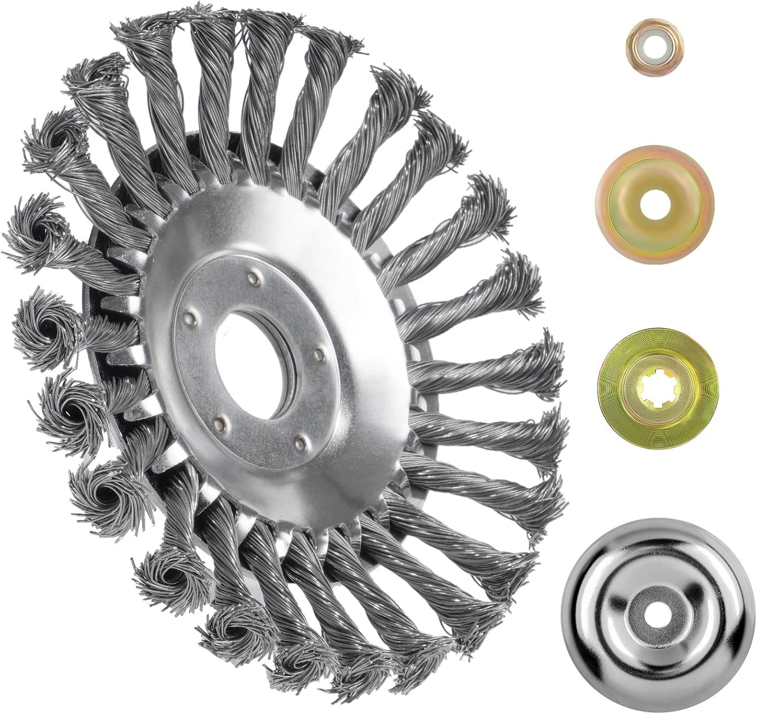 Drahtbürste Für Freischneider, 150 Mm Universal-bürstenkopf Mit Stahldraht Für Trimmer, Unkrautentfernungsbürste Für Freischneider, 25 Mm Lochgröße