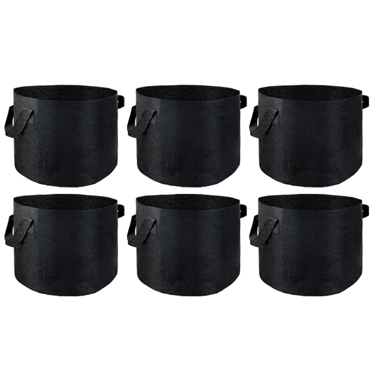 Set Mit 6 Pflanzsäcken Aus Vliesstoff Mit Griffen Zum Anpflanzen Von Kartoffeln, Tomaten, Erdbeeren, Gemüse, Blumen Und Anderen Pflanzen (2 Gallonen)