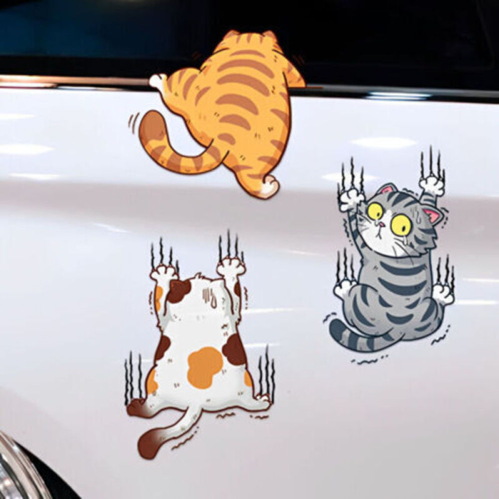 Katzen-autoaufkleber, 3-teiliges Set Humorvoller Autoaufkleber, Niedliche Katzenaufkleber, Kreative Autoaufkleber, Geeignet
