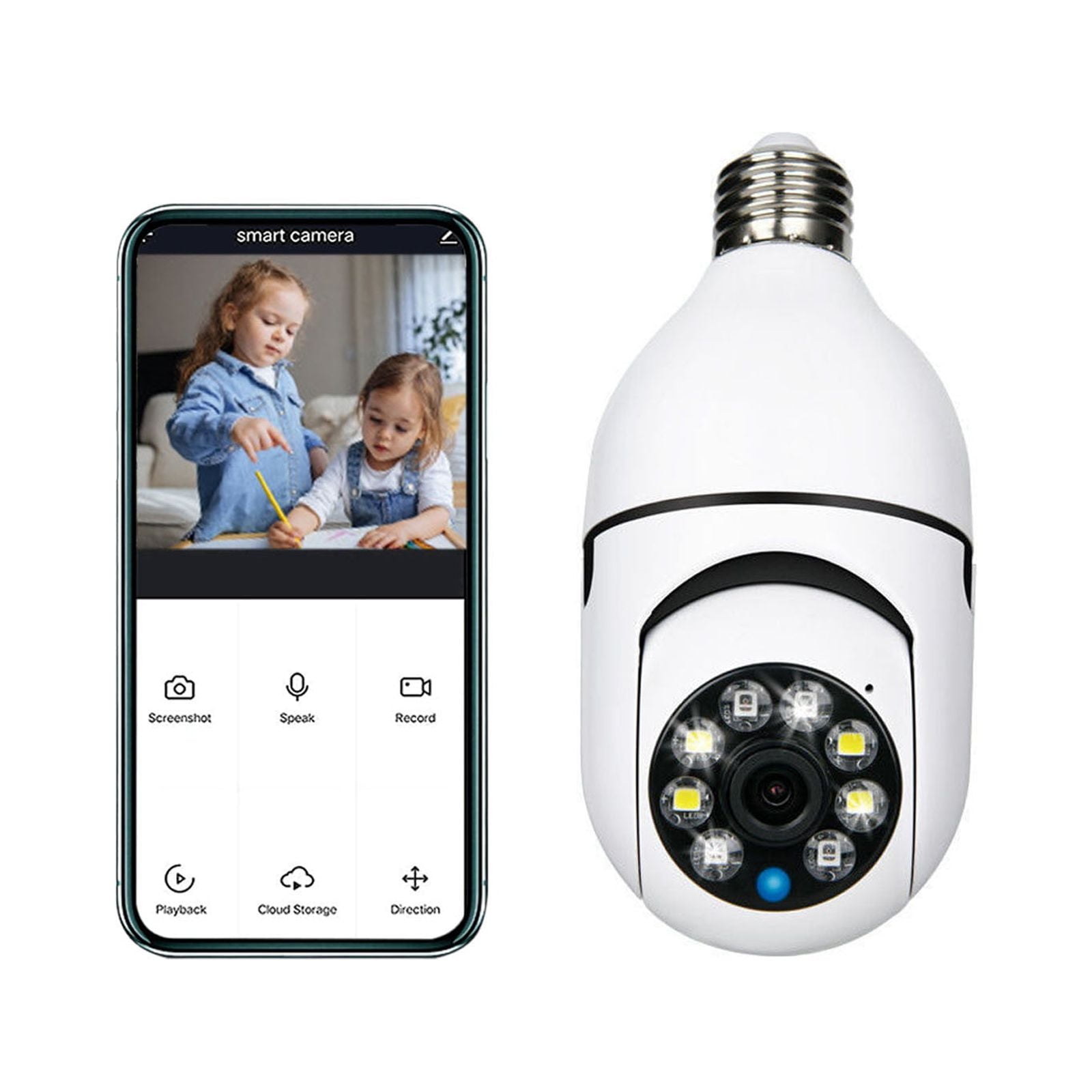Drahtlose Wlan-überwachungskamera Für Den Außenbereich, Integriert In Eine Glühbirne – 1080p-panorama-ip-kamera Mit Schwenk- Und Neigefunktion, 2,4-ghz-funk, 360°-sichtfeld, E27-sockel, Mit Bewegungse