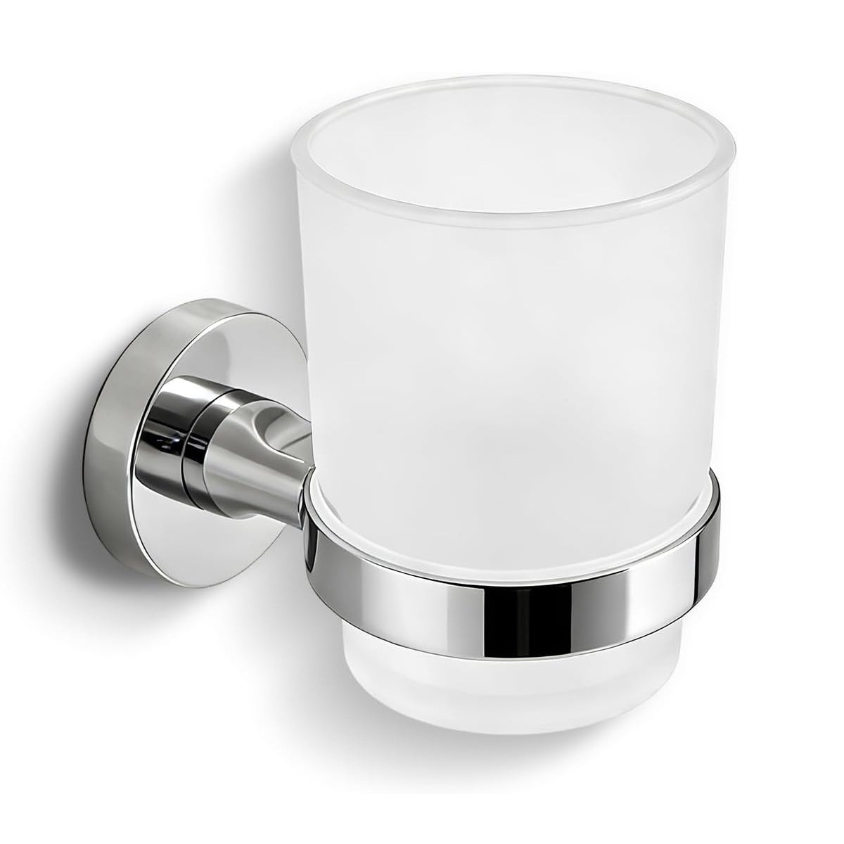 Zahnbürstenhalter, Edelstahl, Milchglas, Wandmontage, Zum Kleben Oder Anschrauben, Badezimmer