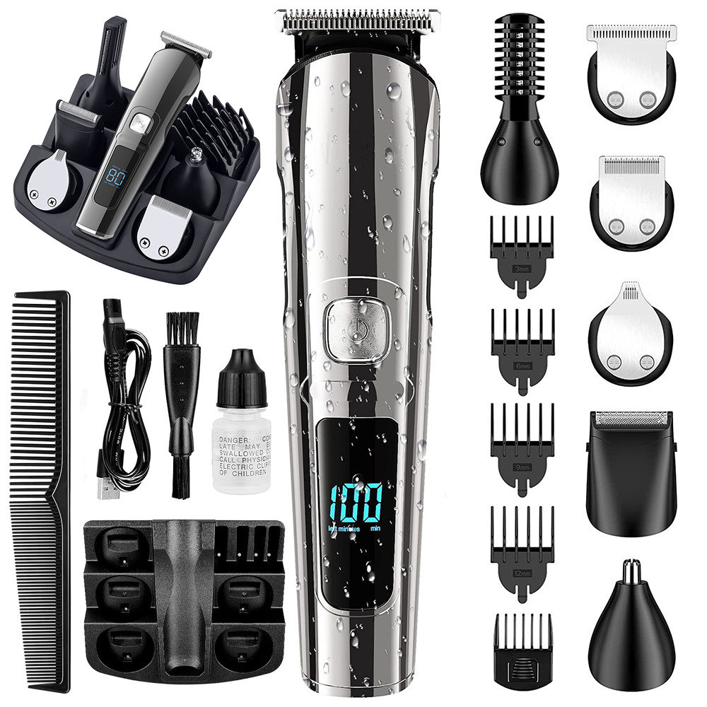 Brightup Barttrimmer Für Männer – Kabelloser Elektrorasierer, Wasserdicht (ipx7) – Haartrimmer-set Für Gesicht, Schnurrbart, Körper, Ohren Und Nase. Geschenkidee Für Männer.