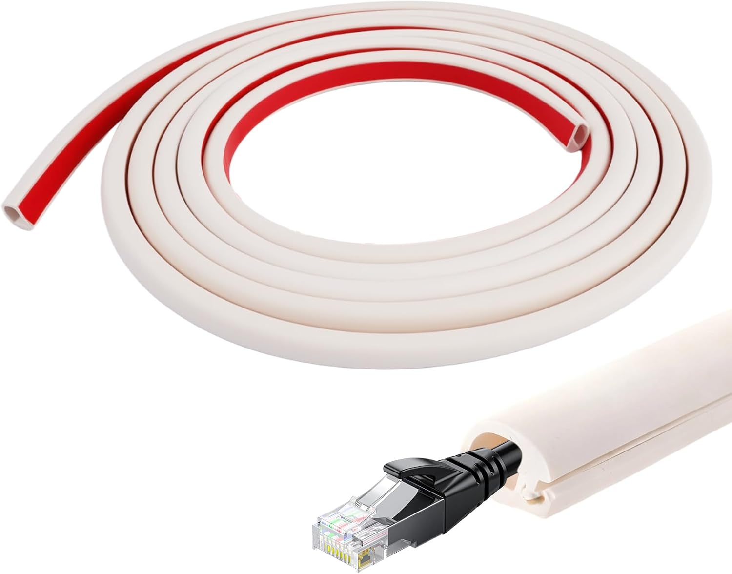 3m Kabelkanal, Selbstklebende, Halbrunde, Flexible Pvc-wandkabelabdeckung Zur Tv-kabelmontage, Mini-kabelkanal, Elektrokabelkanal, Flexible Bodenkabelabdeckung, Für Boden, Wand, Tv, Büro Und Zuhause