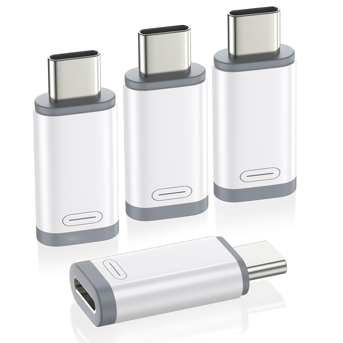Lightning-auf-usb-c-adapter – Datenübertragung Und Laden – Kompatibel Mit Iphone 15, 16, 17 Und Pro Max – Aluminium – 4er-pack