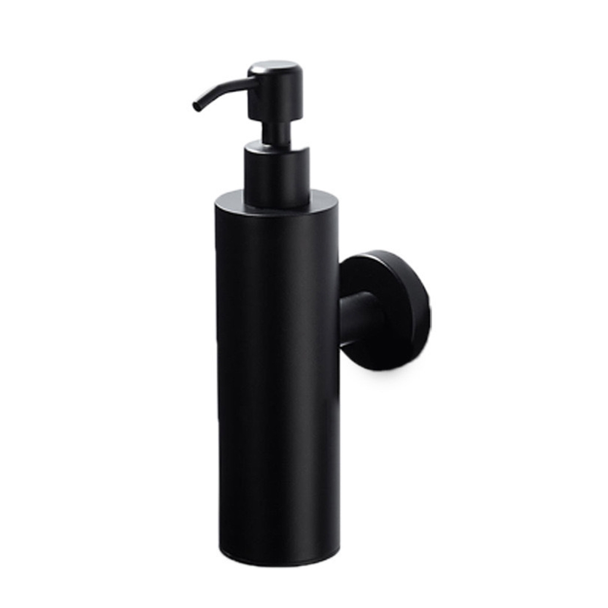 Wandseifenspender Aus Mattschwarzem Edelstahl (200 Ml) Zur Manuellen Bedienung Für Shampoo Und Duschgel Im Badezimmer.
