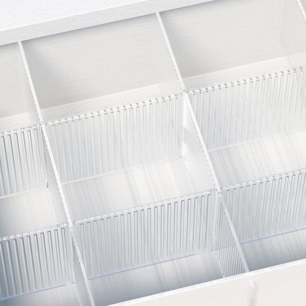 Set Mit 8 Verstellbaren Schubladeneinsätzen Aus Kunststoff Zum Selbermachen, Zur Aufbewahrung Von Socken, Unterwäsche, Schul- Und Bürobedarf Sowie Küchenutensilien (transparent Weiß)