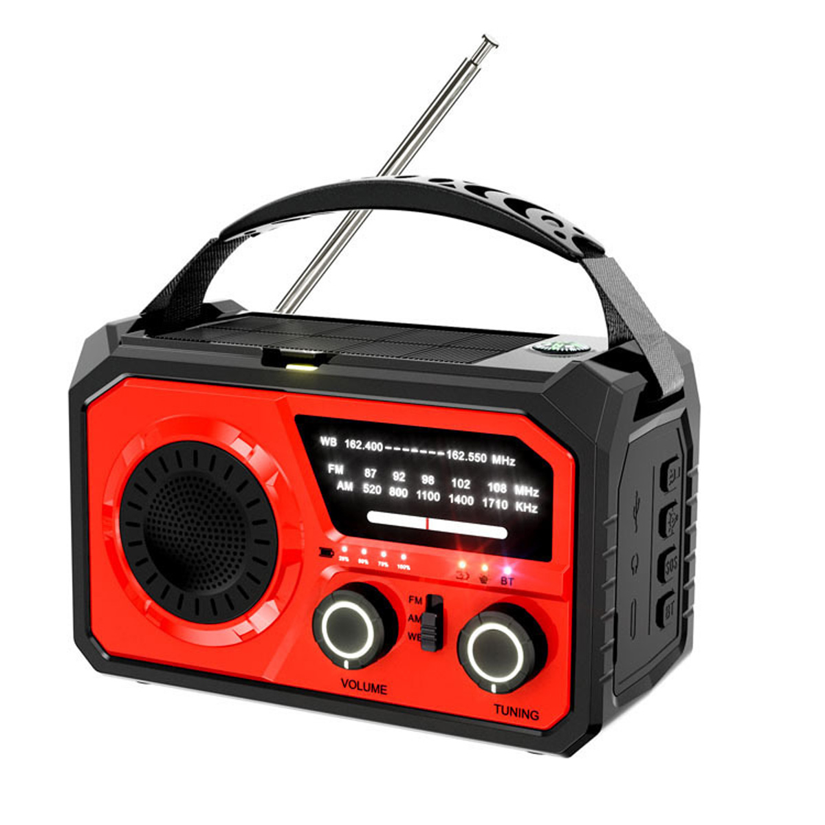 Radio H17 12000, Handkurbel-solarradio, Multifunktionale Milliampere-stromerzeugung Für Den Außeneinsatz