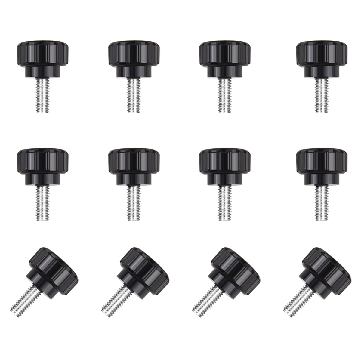 Packung Mit 12 M4 X 10 Mm Gewinde-rändelschrauben Für Monitore, Vesa-befestigungsschrauben, Klemmknöpfe Aus Kohlenstoffstahl