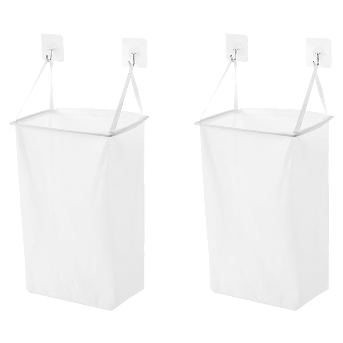 Set Aus 2 Wandmontierten Wäschekörben Mit Haken Für Schmutzige Kleidung - Set Aus 2 Wandmontierten Wäschekörben Mit Haken Für Schmutzige Kleidung