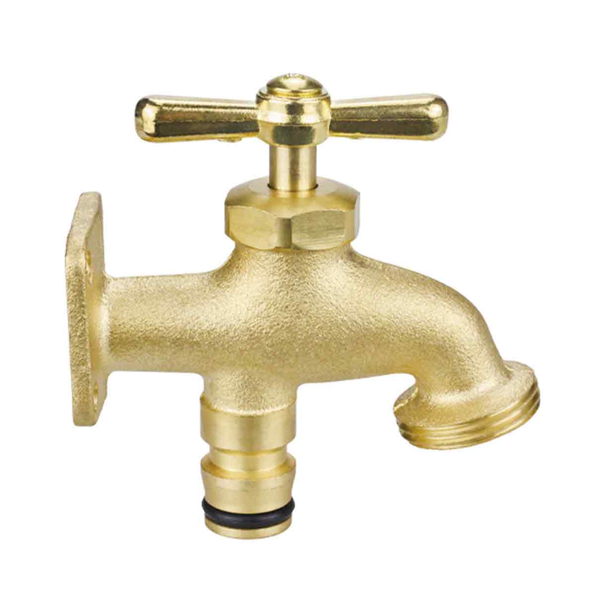Robuster Messing-außenwasserhahn Mit Adapter, ¾"-bsp-gewinde - Robuster Messing-außenwasserhahn Mit Adapter, ¾"-bsp-gewinde