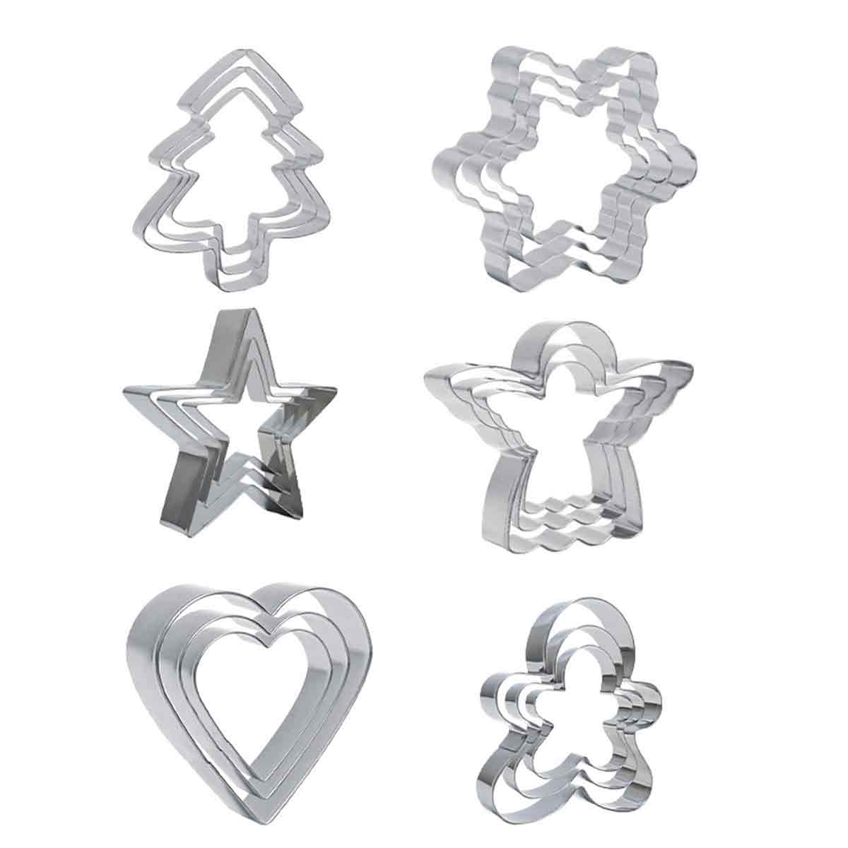 Weihnachtsplätzchenform Aus Edelstahl, Schneeflocken, Weihnachtsbaum, Lebkuchenmann, Diy-plätzchenform