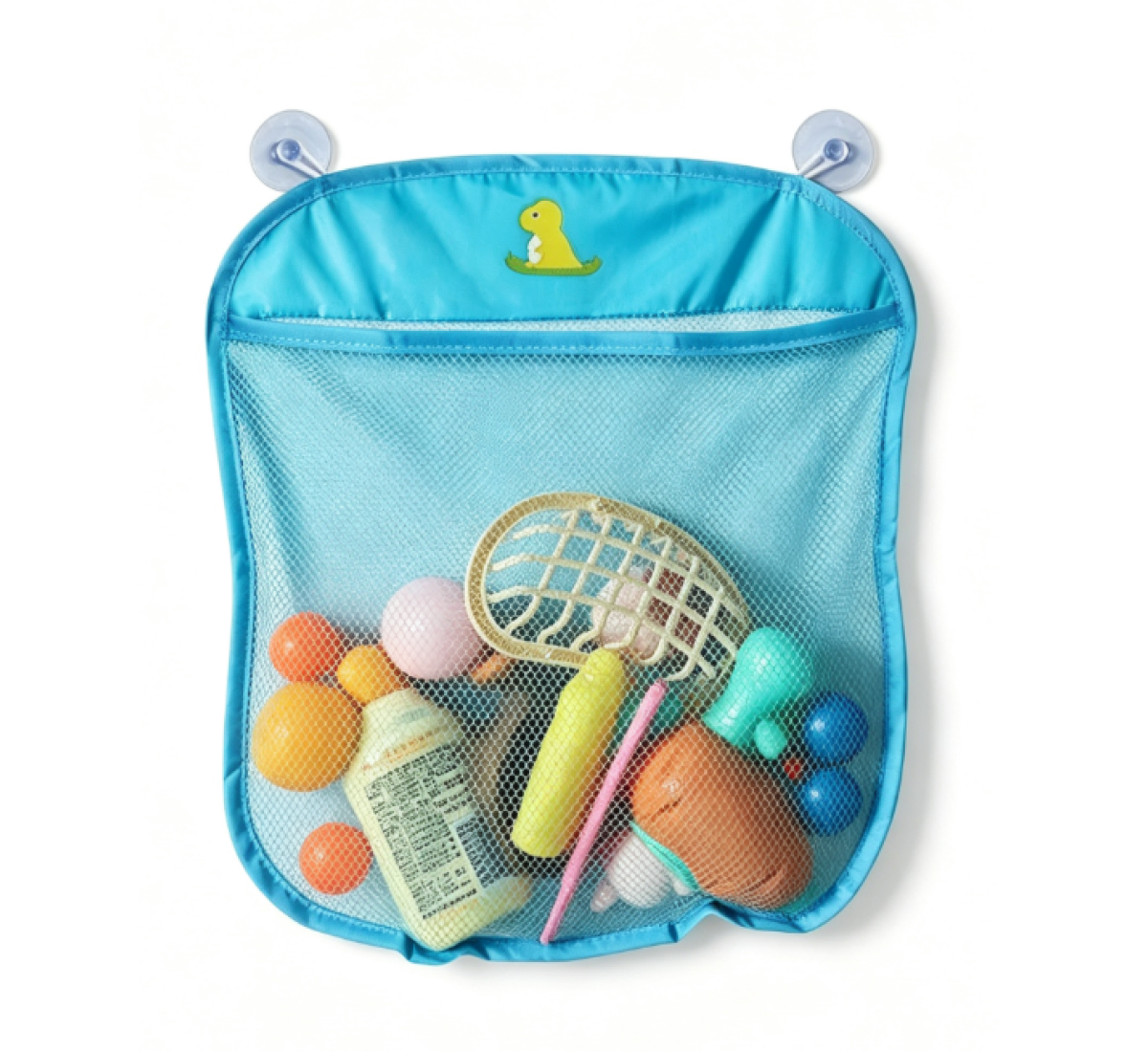Aufbewahrungsnetz Für Badespielzeug Aus Polyester Mit 2 Klebehaken, Abtropffläche Für Babypartys, Dunkelblaue Tasche Fürs Badezimmer