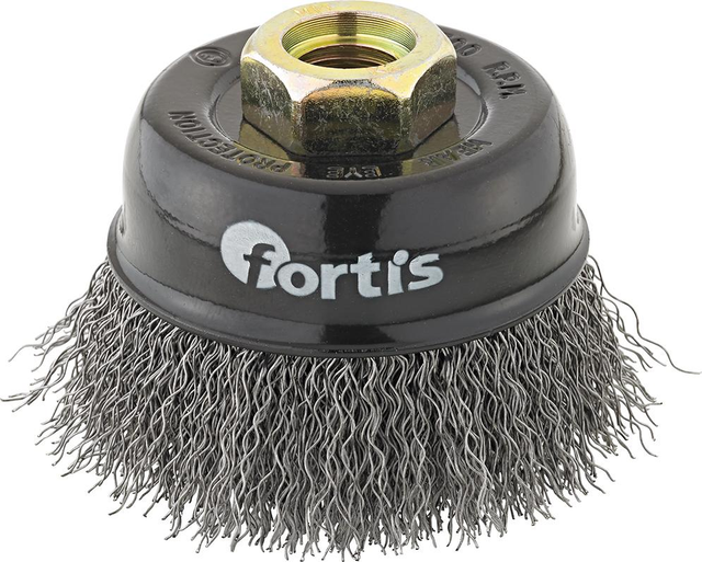 FORTIS Topfbürste, gewellter Stahldraht, 60x0,3mm M14