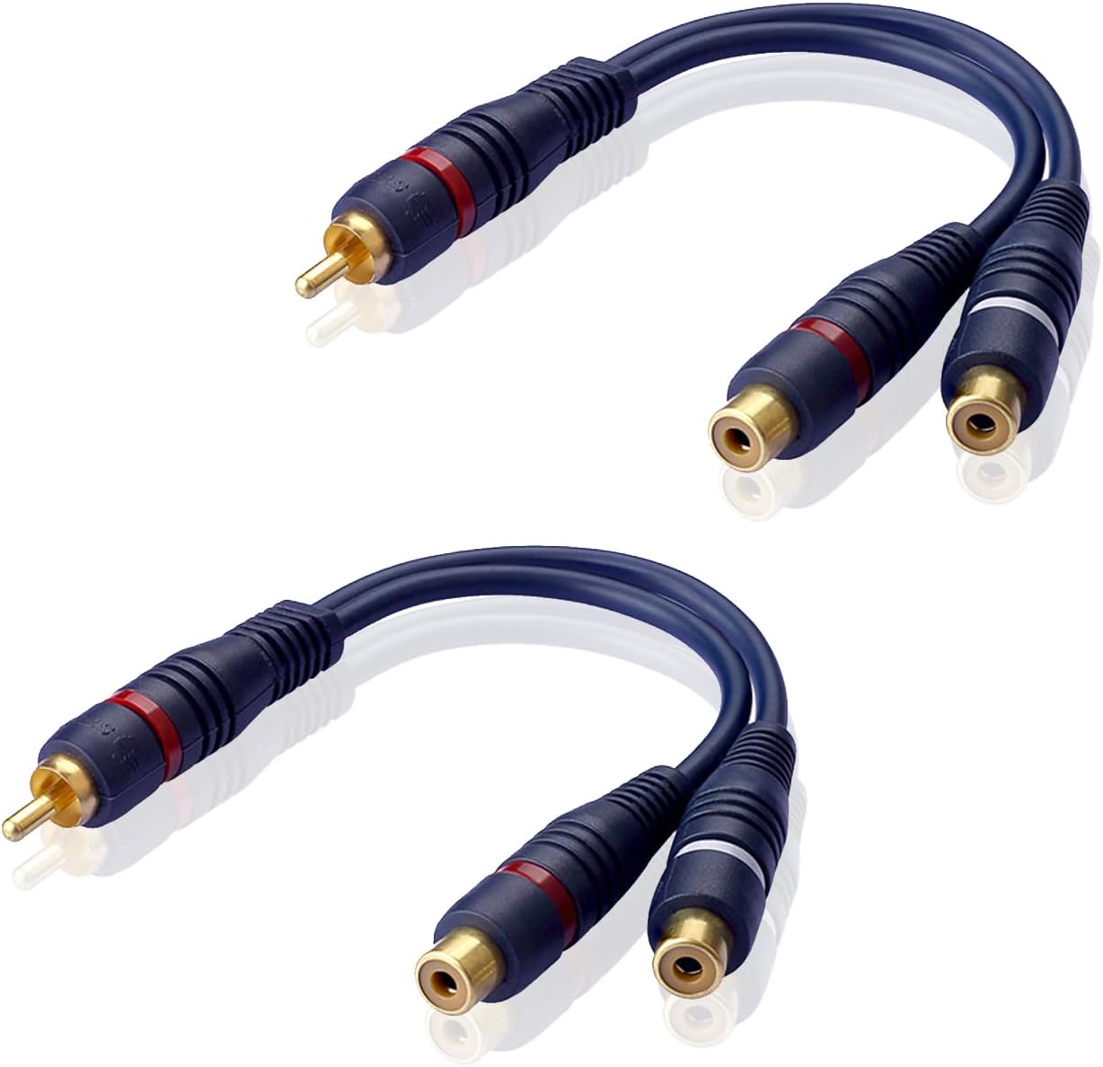 Rca-splitterkabel, 20 Cm Y-splitter-audioadapter, 1 Stecker Auf 2 Buchsen Rca-stereo-y-cinch-kabel, Störungsreduzierer Für Subwoofer, Verstärker Und Heimkinosysteme