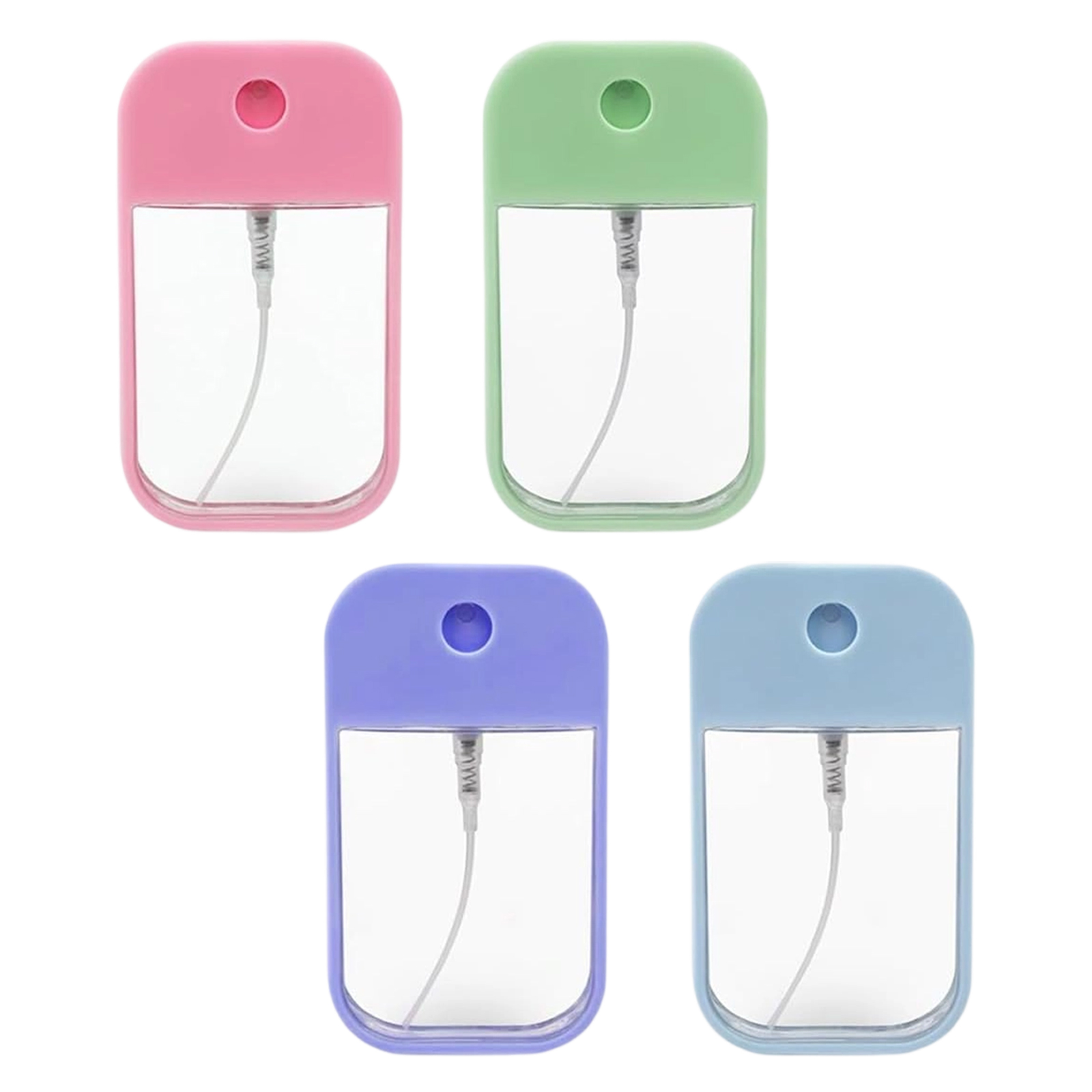 Set Mit 4 Kleinen, Wiederverwendbaren Feinsprühflaschen Für Parfüm, Körperlotion Und Kosmetik Mit Silikonhülle