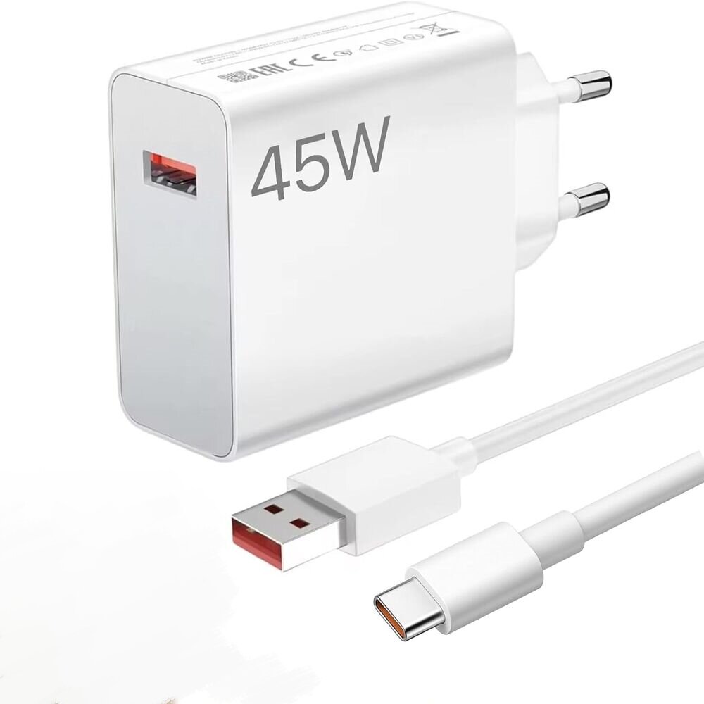 45-w-ladegerät Und 1 M Usb-c-kabel, 6-a-typ-c-schnelladapter Für Xiaomi Poco X7, M7 Pro, M6, Pad 7