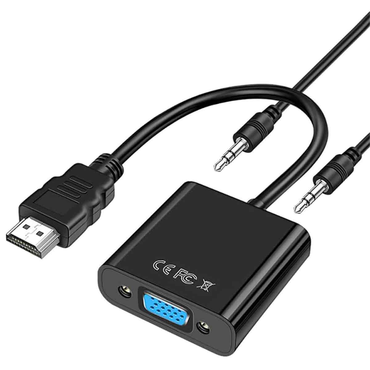 Hdmi-zu-vga-adapter, 1080p-vga-zu-hdmi-konverterkabel, Pc-kabel Mit 3,5-mm-audiokabel, Vergoldetes Computerkabel Für Pc, Projektor, Hdtv, Ps4/3