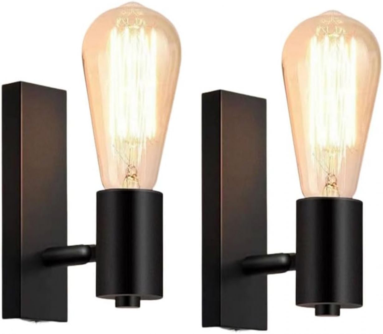 Set Mit 2 Industriellen Wandleuchten, Retro-design E27 Vintage-leuchte, 360° Verstellbare Metallwandlampe, Innenbeleuchtung Für Treppenhaus, Flur, Wohnzimmer (leuchtmittel Nicht Enthalten)