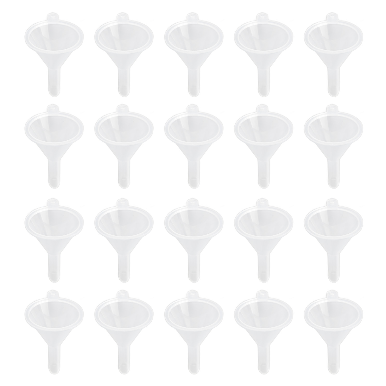Set Mit 20 Mini-trichtern Aus Transparentem Kunststoff Für Parfums, Ätherische Öle, Sandkunst Und Laborflaschen