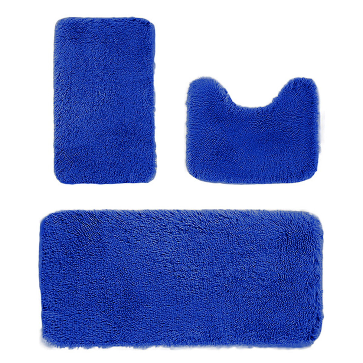 Set Mit 3 Badematten – Einfarbig, Weich, Saugfähig, Rutschfest, Dick Und Maschinenwaschbar – Passend Für Standardbäder