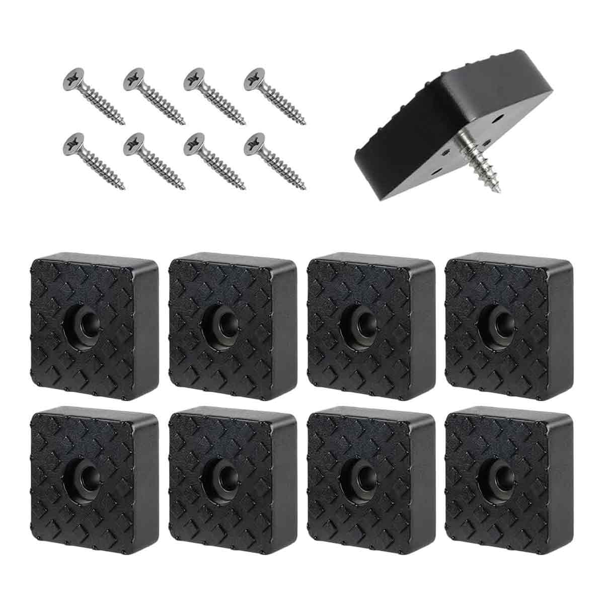 8-teiliges Set Quadratischer Gummipads, 30 X 30 Mm, Zum Einschrauben, Rutschfeste Gummipads Mit Schrauben