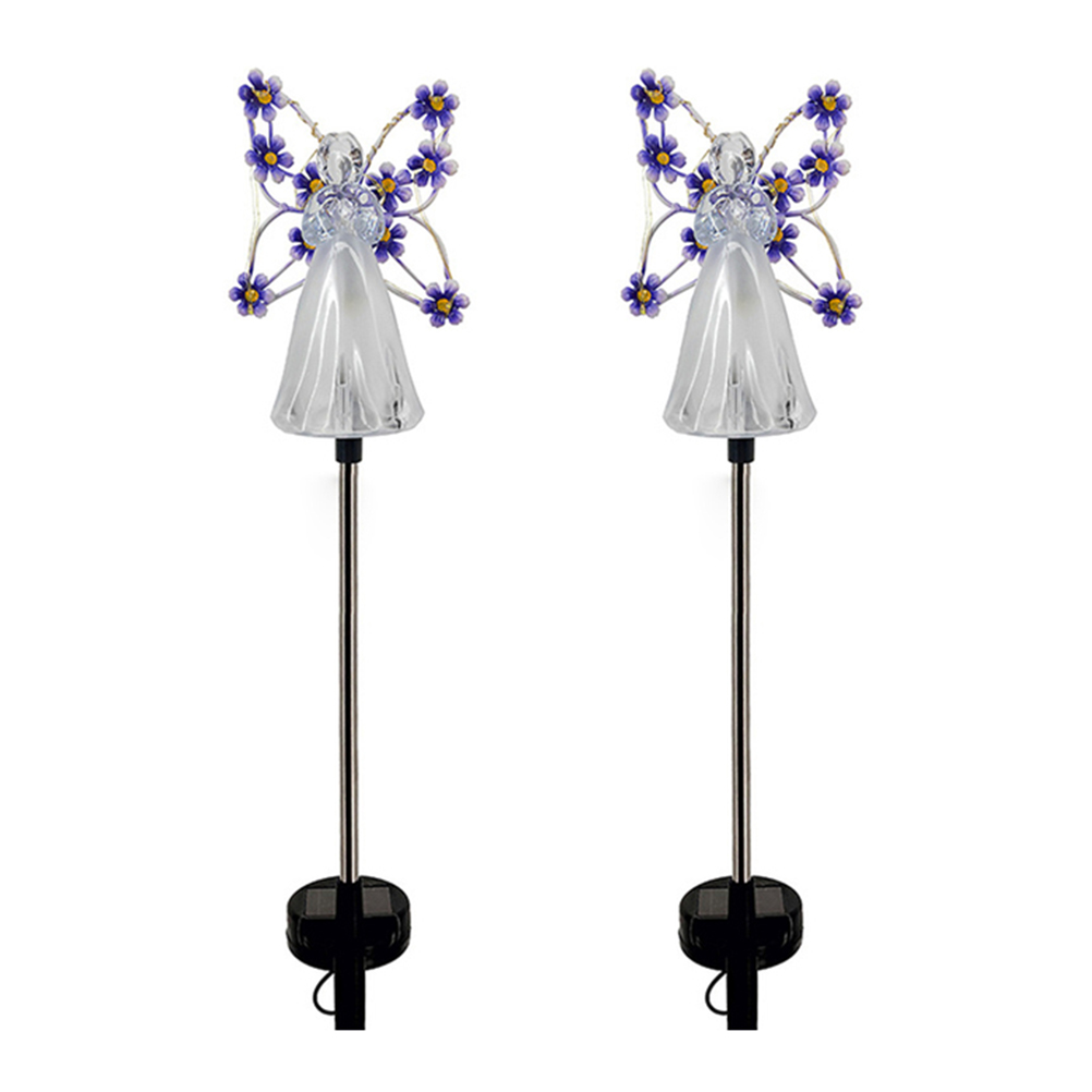 Set Mit 2 Solarbetriebenen Led-lichterketten In Engelform Für Den Garten, Wasserdicht, Ideal Für Halloween Und Weihnachten. Gartendekoration Für Draußen.