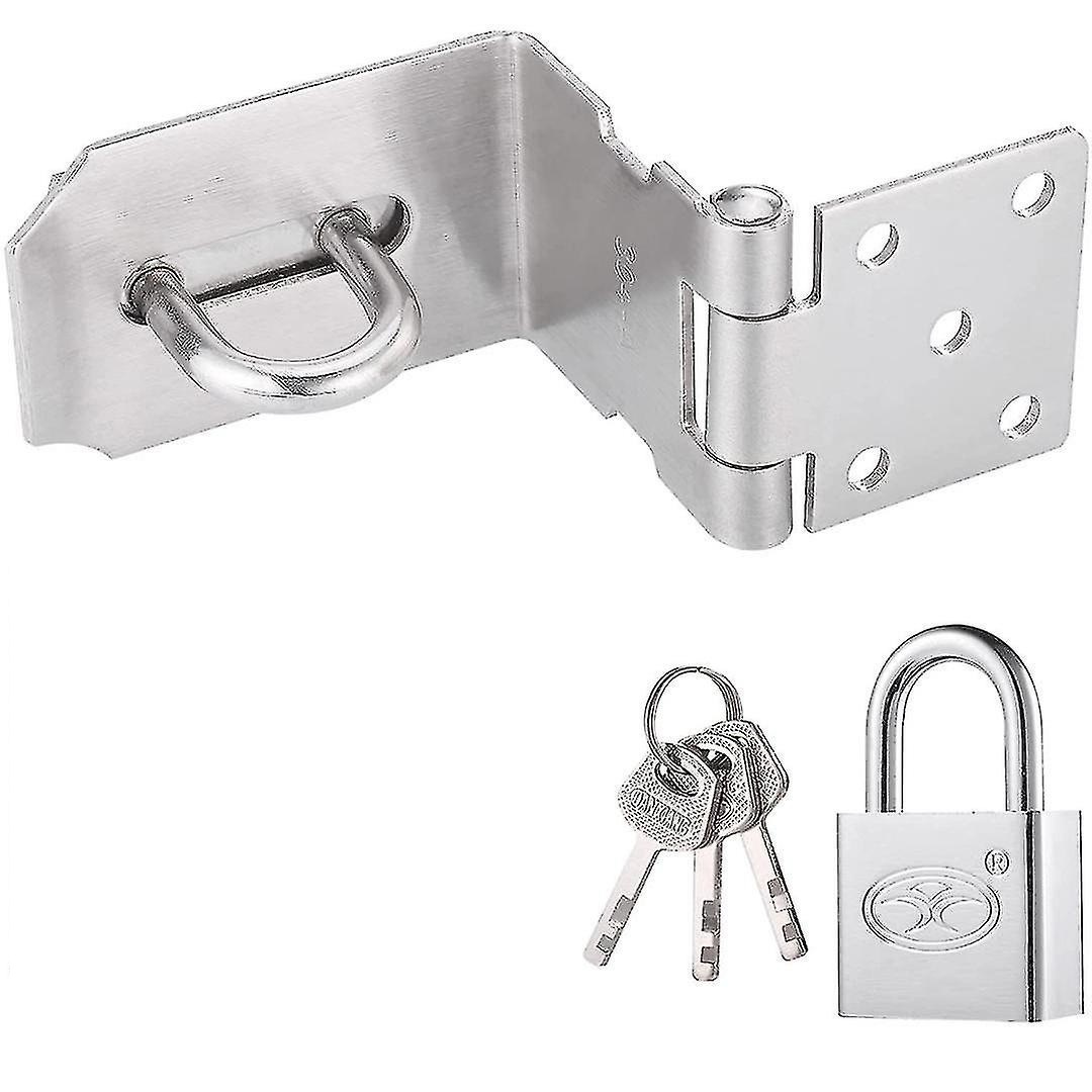 Vorhängeschloss-set – 4-zoll-90°-verriegelungsplatte + 30-zoll-eisenschloss Mit 3 Schlüsseln