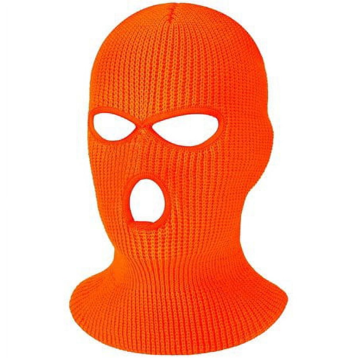 Gestrickte Winter-sturmhaube Mit 3 Löchern Für Gesicht Und Hals, Ideal Für Outdoor-sportarten Und Radfahren (orange) Für Damen Und Herren.