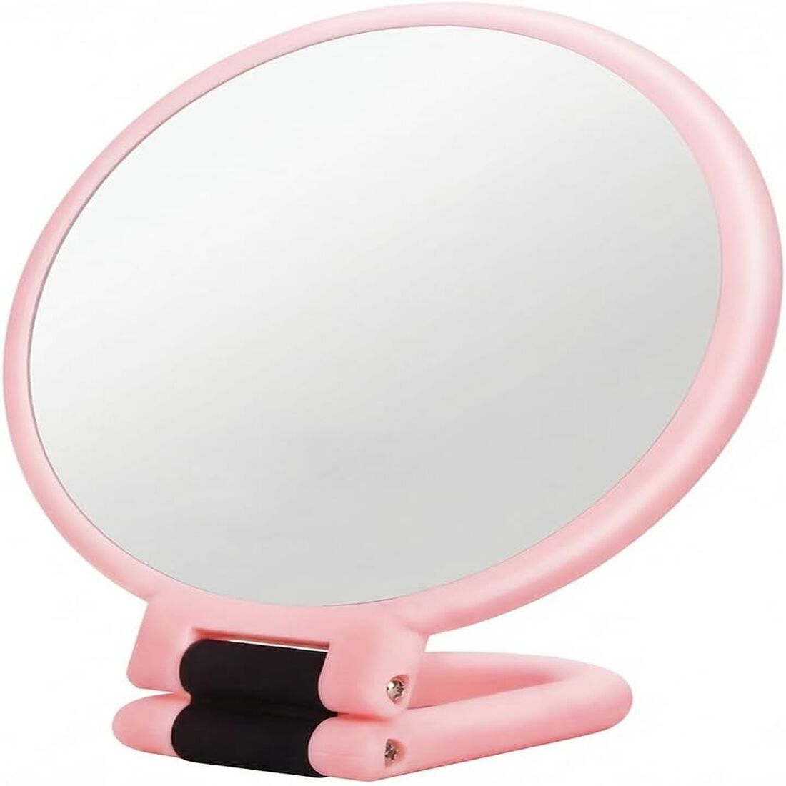 Doppelseitiger Kosmetikspiegel, 50-fache Und 1-fache Vergrößerung, Faltbarer Handspiegel Mit Wandhalterung Für Reisen Und Büro, Rosa