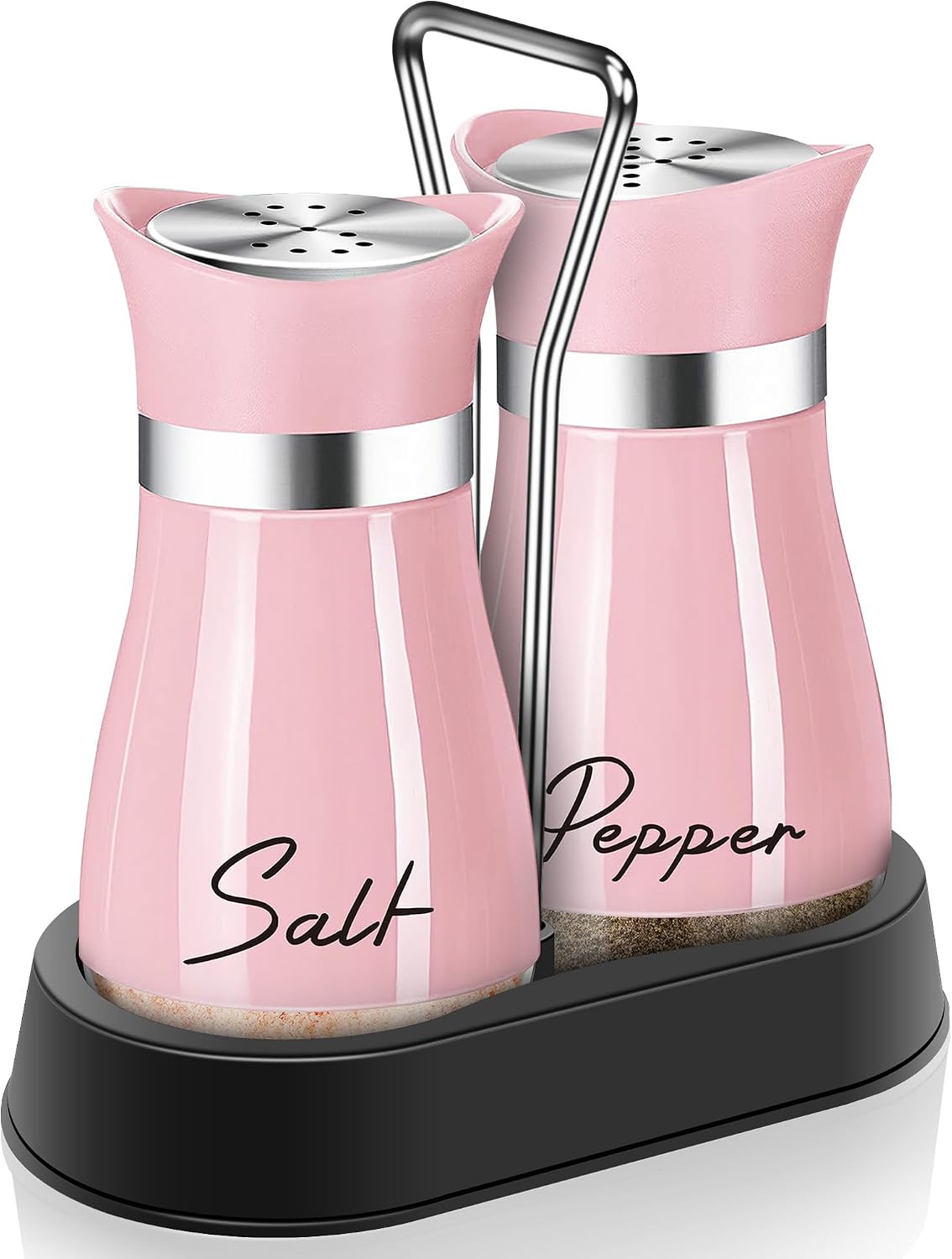 Rosa Salz- Und Pfefferstreuer-set Mit Ständer, 130 Ml, Küchendekoration Und -accessoires, Unverzichtbare Und Niedliche Haushaltsartikel (rosa)