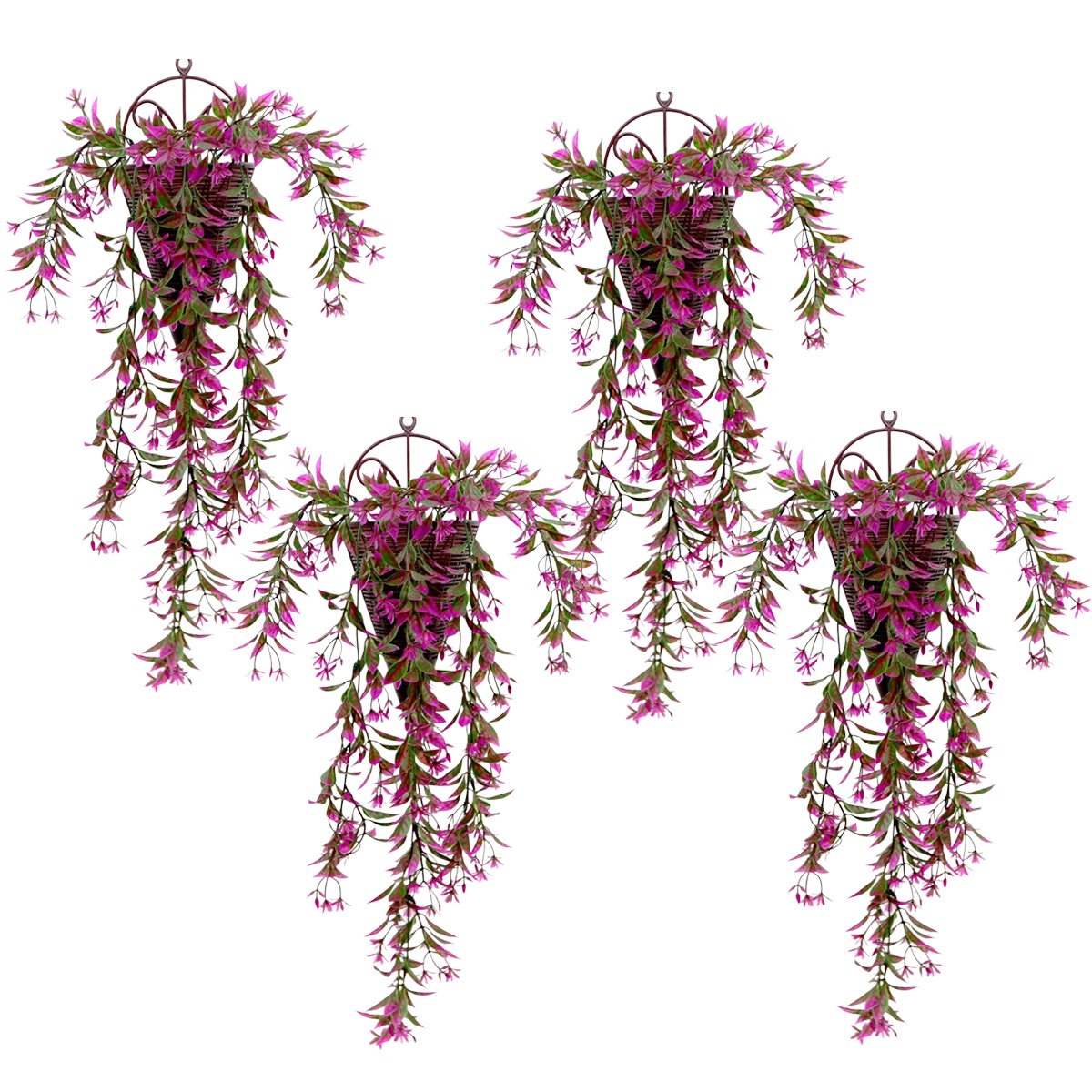Künstlicher Efeu, Künstlicher Efeu, Efeuzweig, Künstliches Efeublatt, Künstliche Glyzinie, Hochzeitsdekoration, Gartenpartydekoration – Rot