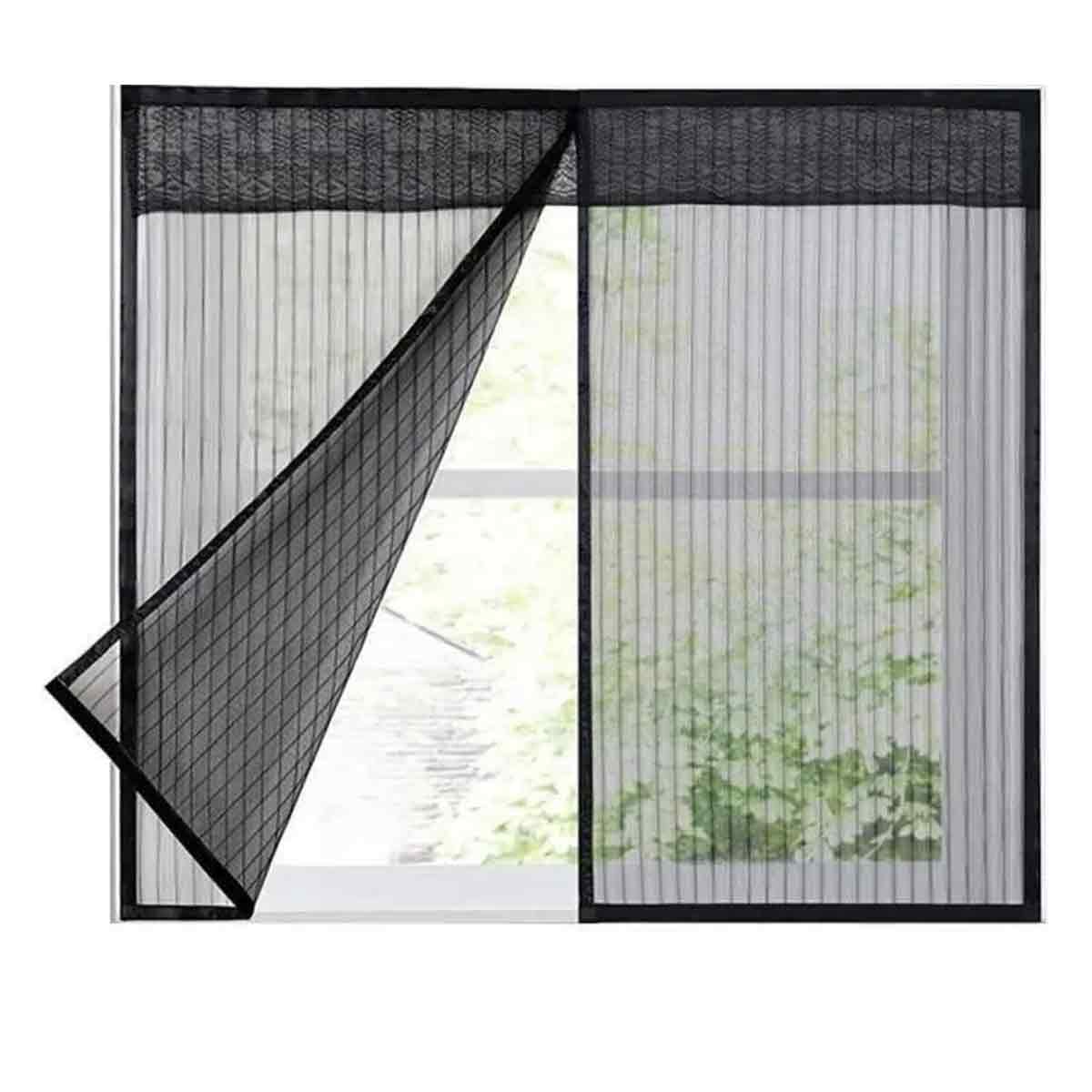 Magnetisches Fliegengitter, Insektenschutz Mit Klettverschluss, Schwarz, 120 X 120 Cm