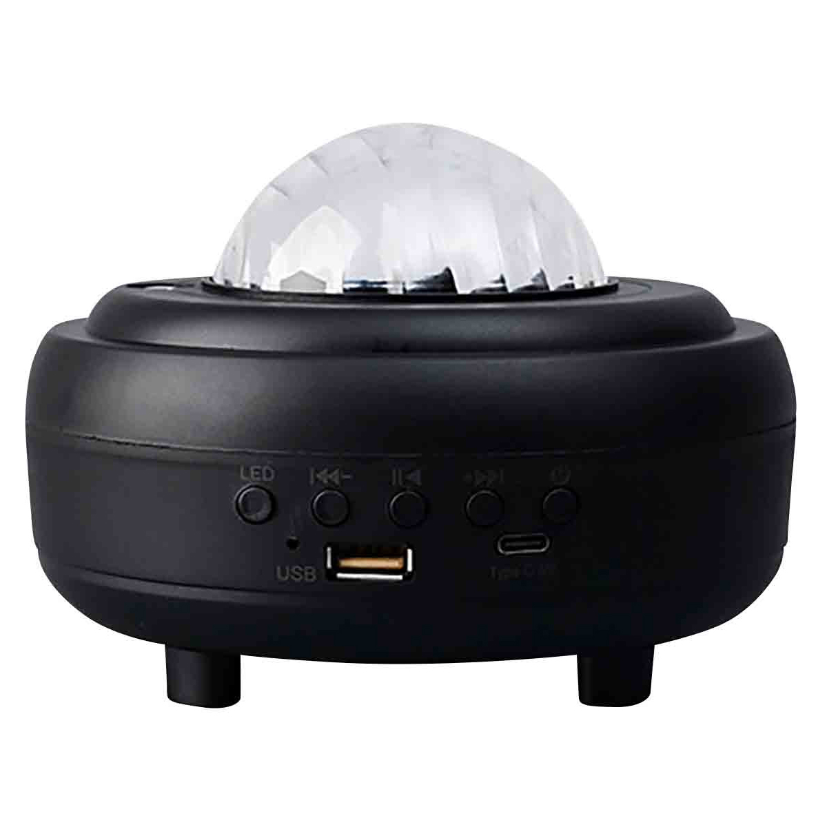 Neuer Bluetooth-lautsprecher (2024) Mit Aurora-borealis-lichtprojektion, Farbigem Subwoofer Und Kleinem Nachtlicht – Schwarz