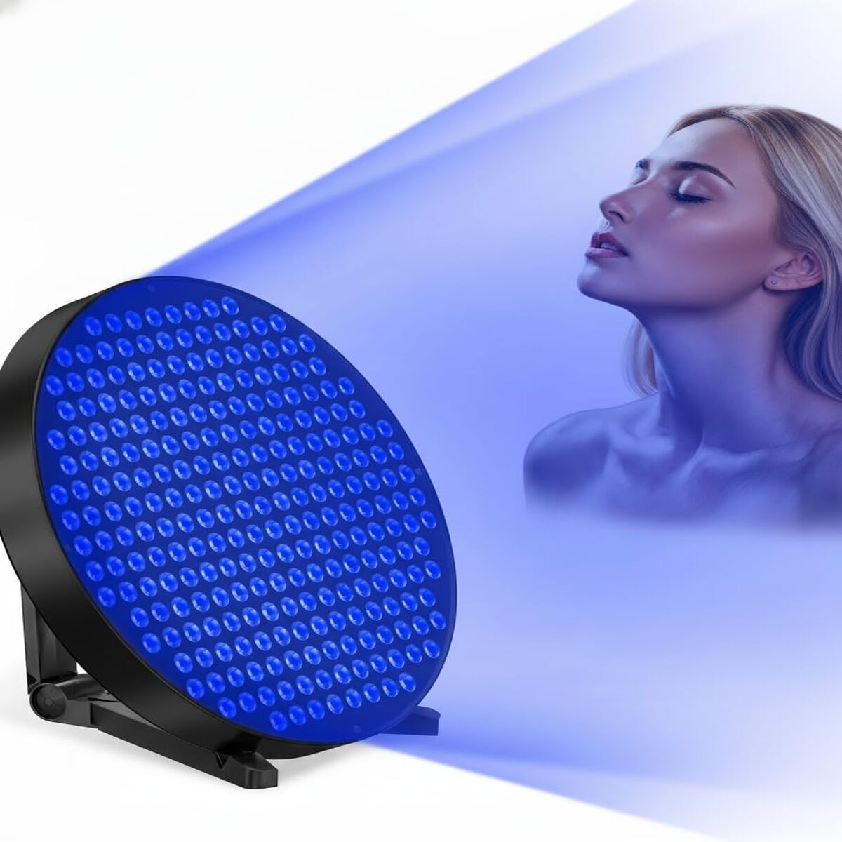 50-w-heimsolarium, 250-led-bräunungslampe (460 Nm), Verstellbarer Ständer Und Haken, Schwarzes Uv-gerät Für Körper Und Gesicht