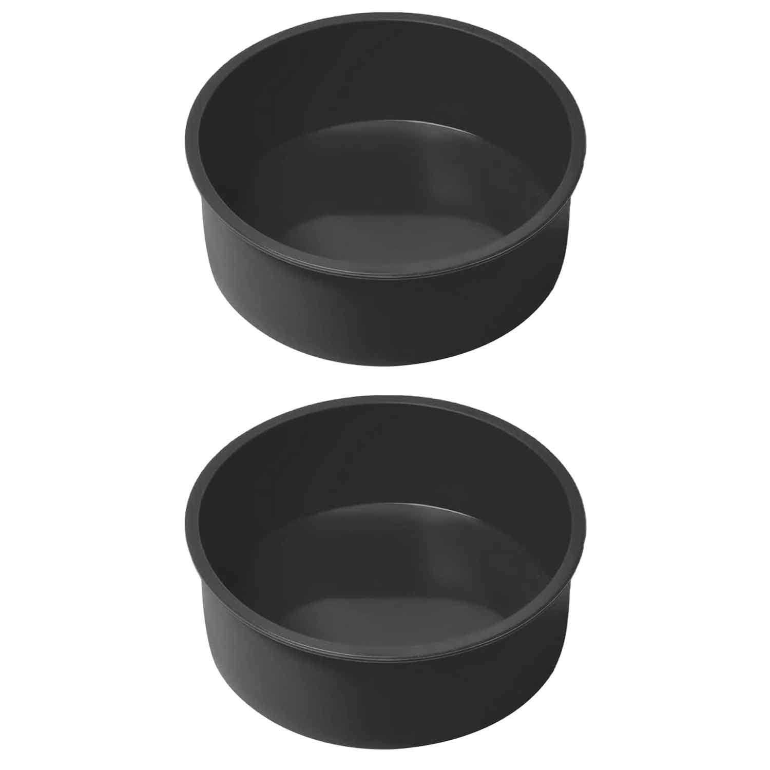 2-teilige Schwarze Runde Silikon-kuchenform, Antihaftbeschichtet, Mit Schnelllösefunktion, Zum Backen Von Kuchen, Brot Und Gebäck (8 Zoll/20 Cm)