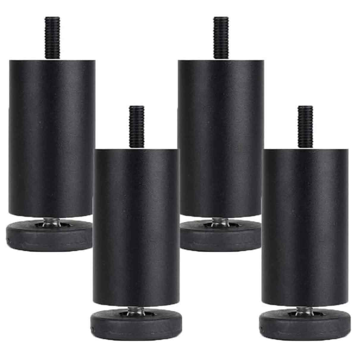 Set Mit 4 Verstellbaren Möbelfüßen (für Schränke, Tische, Sofas, Betten, Stühle), Schwarz – 8 Cm