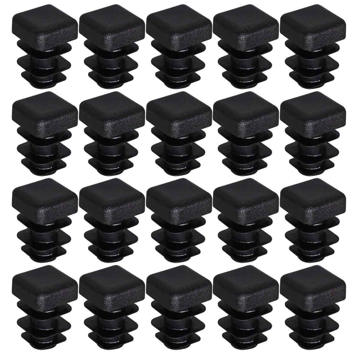 20 Quadratische Endkappen, 10 X 10 Mm, Schwarzer Kunststoff Ral 9005, Rohrendkappen, Für Zäune, Möbel
