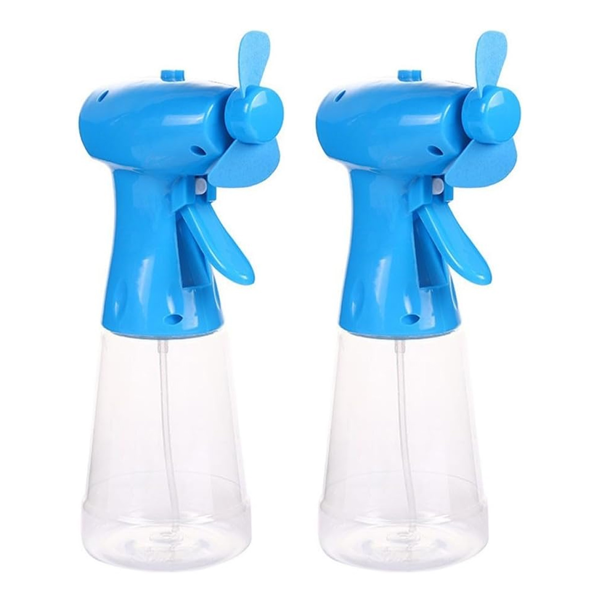 Jeiibrzui Tragbarer Ventilator Mit Sprühfunktion – 400-ml-tank – 800-mah-akku – 2er-pack – Transparent – Tragbarer Tischventilator Für Büro, Sport Und Reisen